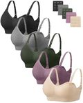 habibee Womens Nursing Bra Seamless Breastfeeding Sleep Maternity Bra with Remove Bra Pads Extenders 5 Pack