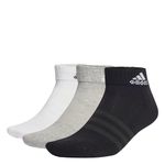 Adidas Unisex Cotton C Spw Ank 6P Sports Ankle Length Socks Medium Grey Heather/White/Black (M)