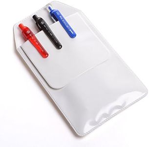 Armear 5 PCS White Pocket Protector for Pen Leaks - Heavy Duty Pen Holder Pouch for Shirts/Pants/Lab Coats, Pencil Pocket Holder for School Office Hospital Supplies