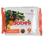 Jobe's Fruit & Citrus Fertilizer Spikes 8-11-11Time Release Fertilizer for All Fruit Trees, 9 Spikes per Package