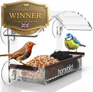 HOMEBIRD Window Bird Feeder – Clear Acrylic, Easy Mount
