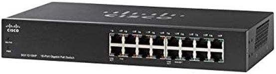 Cisco SG110-16HP Unmanaged Switch | 16 Gigabit Ethernet (GbE) Ports | 64W PoE | Limited Lifetime Protection (SG110-16HP-NA)