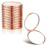 8 Pcs Compact Mirror Bulk with 1X 2X Magnification Double Sided Mini Travel Makeup Mirror Small Portable Pocket Mirror Folding Round Purse Compact Mirrors for Women Bridesmaid Gifts(Rose Gold)