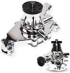 A-Team Performance - 6-Blade Aluminum 5/8" High Volume Short Water Pump - Compatible with Small Block Chevrolet 265 267 283 302 305 307 327 350 400 Chrome