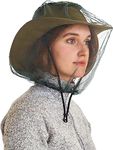 Travel Curry - Mosquito Head Net | Ultra Large & Long Bug Face Netting For Hats - Insect Net Mask Cover With Extra Fine Fly Screen Holes - Outdoor Protection For Men & Women - Black