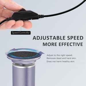 Electric Foot File Hard Skin Remover – Adjustable Speed, 60 Sandpapers, Gray