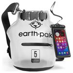 Earth Pak Waterproof Dry Bag with Zippered Pocket - Waterproof Dry Bag Backpack Keeps Gear Dry for Boating, Camping, Fishing, Beach Drybag, Kayak Accessories - Dry Bags Waterproof with Phone Case