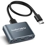 avedio links 3 Port HDMI Switch, Aluminum 4K@60Hz HDMI Switcher Box 3 in 1 Out【with 4FT HDMI Cable】, 3X1 HDMI Switch Selector, Support 3D, HDCP 2.2, HDMI 2.0, HDR 10, for PS5/PS4, Fire Stick, PC