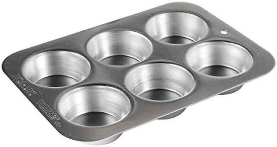 Nordic Ware USA Natural Aluminium 6-Cup Muffin Pan, 25.5 x 18 x 3.5 cm Silver