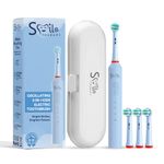 SMILE THERAPY® Childrens Electric Toothbrush 3–12, Rechargeable Kids Electric Toothbrush with 2-Min Timer & 30s Quad Alerts, Soft Bristles, Quiet Motor, USB-C, Travel Case & Stickers
