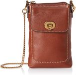 Fossil Women's Harper Phone Bag, Brown w/Chain, One Size