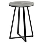 Monarch Specialties I 2176 Round Shape Side Table for Living Room, Bedroom or Office - Snack Table and Accent Table - Grey with Black Metal, 15.75''L