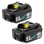 ANTRobut 2Pack 5.5Ah for Makita 18V Batteries BL1860 BL1850 BL1830 BL1840 BL1815 Replacement Makita Battery