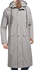 COOFANDY Men's Rain Jacket with Hood Waterproof Lightweight Active Long Raincoat