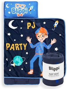 Jay Franco Blippi PJ Party Time Nap Mat – Built-in Pillow and Blanket - Super Soft Microfiber Kids'/Toddler/Children's Bedding, Ages 3-7