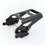 TCMT Detachable Two Up tour pack Pack Mounting Luggage Rack + 4 Point Docking Hardware For Harley Touring 09-13 (Black)