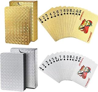 Joyoldelf 2 Decks of Playing Cards, 24K Foil Waterproof Poker with Gift Box – Classic Magic Tricks Tool for Party and Game