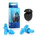 Ear Plugs for Swimming, 2 Pairs Waterproof Silicone Reusable Noise Reducing Ear Plugs for Swimming, Shower, Work, Sleep, Study and Other Loud Events