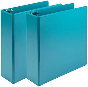 Samsill Earth’s Choice™, Durable Fashion Color 3 Ring View Binder, 3 Inch Round Ring, Up to 25% Plant Based Plastic, Eco-Friendly, USDA Certified Biobased, Turquoise, Value 2 Pack (U86877)