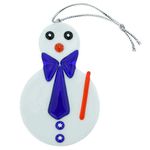 GlassOfVenice Murano Glass Snowman Christmas Ornament - Blue