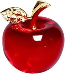 Hoobar Crystal Apple Figurine Paperweight Ideal Gifts for Wedding Birthday Christmas and Home Decoration 2.1 Inch (B-red)