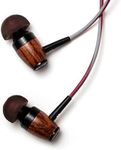 Symphonized DRM red Gray DRM Premium Genuine Wood in-Ear Noise-isolating Headphones with Mic, Red/Gray