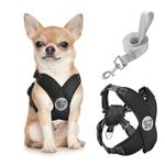 Pawaboo Dog Harness with Leash Set, X-Frame No Pull Pet Harness, Adjustable Choke Free Dog Vest Harness for Small Medium Dogs & Puppies, Breathable Puppy Vest with Leash for Walking Outing (S, Black)