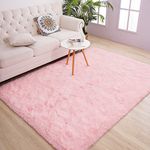 Chicrug Soft Runner Rug for Bedroom Living Room Plush Fluffy Rug 4x6 Feet, Shag Furry Area Rug Carpet Non Shedding for Nursery Children Kids Girls Room Home Decorative, Pink