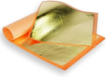 Barnabas Blattgold Imitation Gold Leaf, Transfer Patent [25 Sheets, 5.5 inch], Metal Foil Leaf for Painting, Arts and Crafts