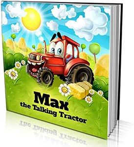 Personalized Story Book by Dinkleboo -"The Talking Tractor" - for Kids Aged 0 to 8 Years Old - A story about your child being a red tractor that never stops talking!