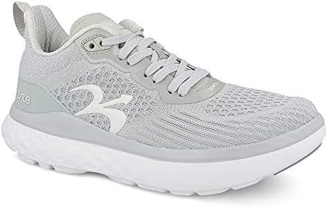 Gravity Defyer g-defy XLR8 Run Running Shoes for Men | Comfortable Orthopedic Shoes for Standing All Day | Patented VersoShock Technology | Wide Toe Box Gray, White