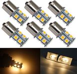 BlyilyB 6-Pack 3000K Warm White1156 BA15S 1141 1003 1073 7506 Replacement LED Bulbs Lamps for 12V Interior RV Camper Trailer Lighting Boat Yard Light Bulbs