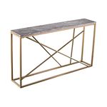 SEI Furniture Arendal Skinny Console Table, Gray Faux Marble, Gold