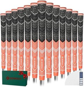Gowolf Golf Grips Cord Rubber Multi-compound Golf Driver Irons Club 13pcs Golf Grips Colored Top Cover SL02 Pro with Free 15 Tapes (Orange, Oversize)