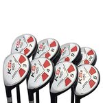 Left Handed Majek Golf Senior Men’s All Hybrid Complete Full Set, which Includes: #3, 4, 5, 6, 7, 8, 9, PW Senior Flex Total of 8 New Utility “A” Flex Clubs with Premium Men's Arthritic Grip