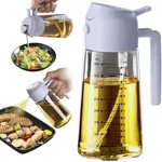 TrendPlain 16oz/470ml Glass Olive Oil Sprayer for Cooking - 2 in 1 Olive Oil Dispenser for Kitchen Gadgets, Air Fryer, Salad, and BBQ - Periwinkle
