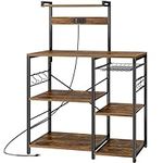 SUPERJARE Bakers Rack with Power Ou