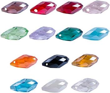 (color 9) - LONG SHENG Lot 280pcs 6x12mm Faceted Teardrop Loose Crystal Beads Jewellery Making Supplies (Colour 9)