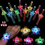 Mikulala 12 Pack LED Light Up Bracelets Kids Classroom Prizes Glow in The Dark Party Bag Fillers Christmas Gifts for Kids Birthday Party Supplies