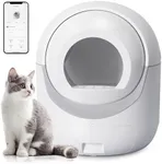 Self Cleaning Cat Litter Box, Automatic Cat Litter Box with APP Control Odor Removal Safety Protection for Multiple Cats, with Garbage Bags