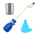 BITEYI Pest Control Bulb Sprayer Handheld Pesticide Diatomaceous Earth Powder Duster With Long Copper Tube Easy-to-Use To Get Rid of Bugs & Pests (Blue)