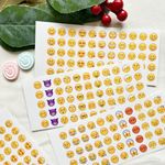 12 Sheets Small Emoji Sticker Set_Decorative Assorted Sticker for Bullet Journal, Planner, Scrapbooking, Art Craft, Envelope Seal, Gift Package, Diary, Album