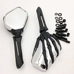 Motorcycle Claw Skull Mirror Harley Heritage Springer Sportster Dyna Glide Softail V Rod Black