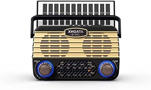 XHDATA D-902 Portable AM/FM/SW Bluetooth Retro Radio with Light and USB/TF MP3 Player Powered by Solar Panel/Battery