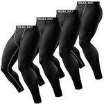 TELALEO 6 or 4 Pack Men's Compression Pants Leggings Sports Tights Performance Athletic Baselayer Workout Running