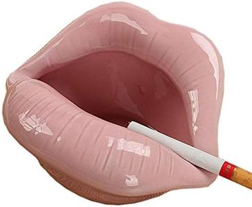 Mary Paxton Ceramic Ashtray,Lip Cigarette Holder Smoking Accessories Lips Home Table Ornament Pink Figurines Ashtray Creative Cigar Ash Tray Unique for Smokers Smoking Home Decor Idea Gift European