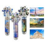 MISITU Small Jigsaw Puzzles for Adults Mini Puzzles 150 Pieces Micro Piece Puzzles Challenging Difficult Travel Puzzles Games Toys Gifts 6 x 4 inch Eiffel Tower Notre Dame de Paris, Pack of 3