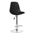 Meble Home Rapid High Bar Chair/Kitchen/Office/Resturent/Cafetraria/Icecream Parlour/Hotel Ajustable Height 15.5 to 32inches & Rounding Stool [Black] 1 Pc