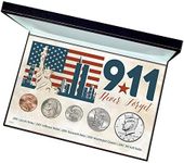 9-11 Never Forget Coin Collection in Display Box, September 11, 2001 Five Piece Coin Set