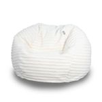 Bags of Beans Corduroy Kids Bean Bag Chair with Filling Included - Lightweight Comfortable Beanbag Seat - Machine Washable Childrens Beanbag Furniture for Girls & Boys - 67 x 48cm (Ivory)
